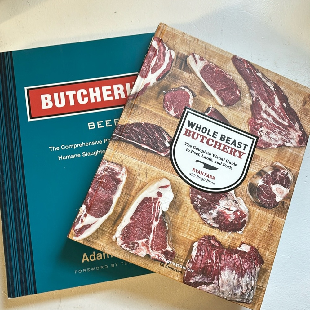 New! Bundle/2 Books BUTCHERING (Beef) Danforth SC & WHOLE BEAST BUTCHERY Farr HC